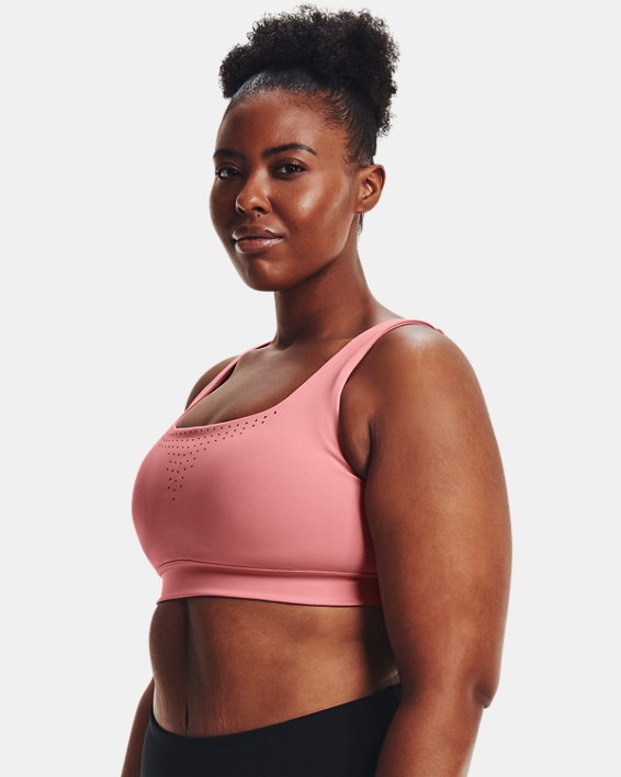 Women's UA RUSH™ Mid Sports Bra in Pink image number 3
